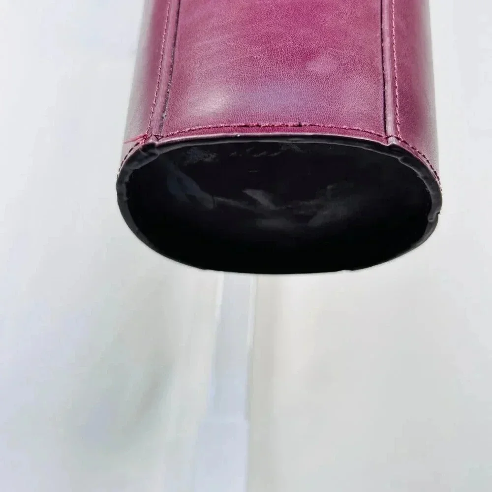 2/$30 OENOPHILIA Vino Tote Leather Burgundy Party Holiday